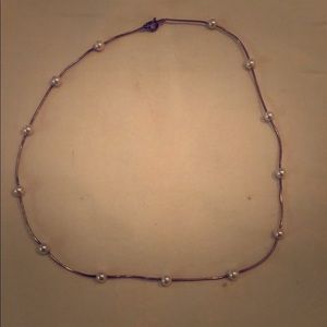 Silver and pearl necklace